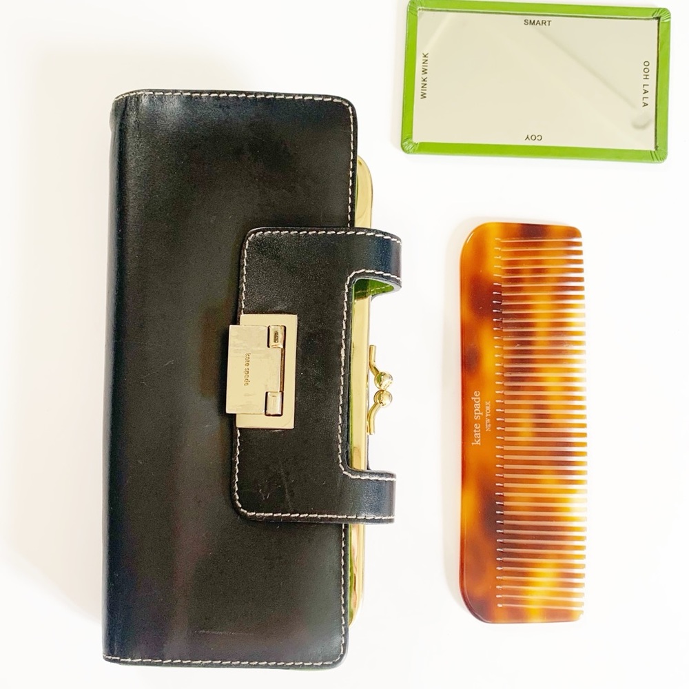kate spade Black Wallet with Gold Hardware
